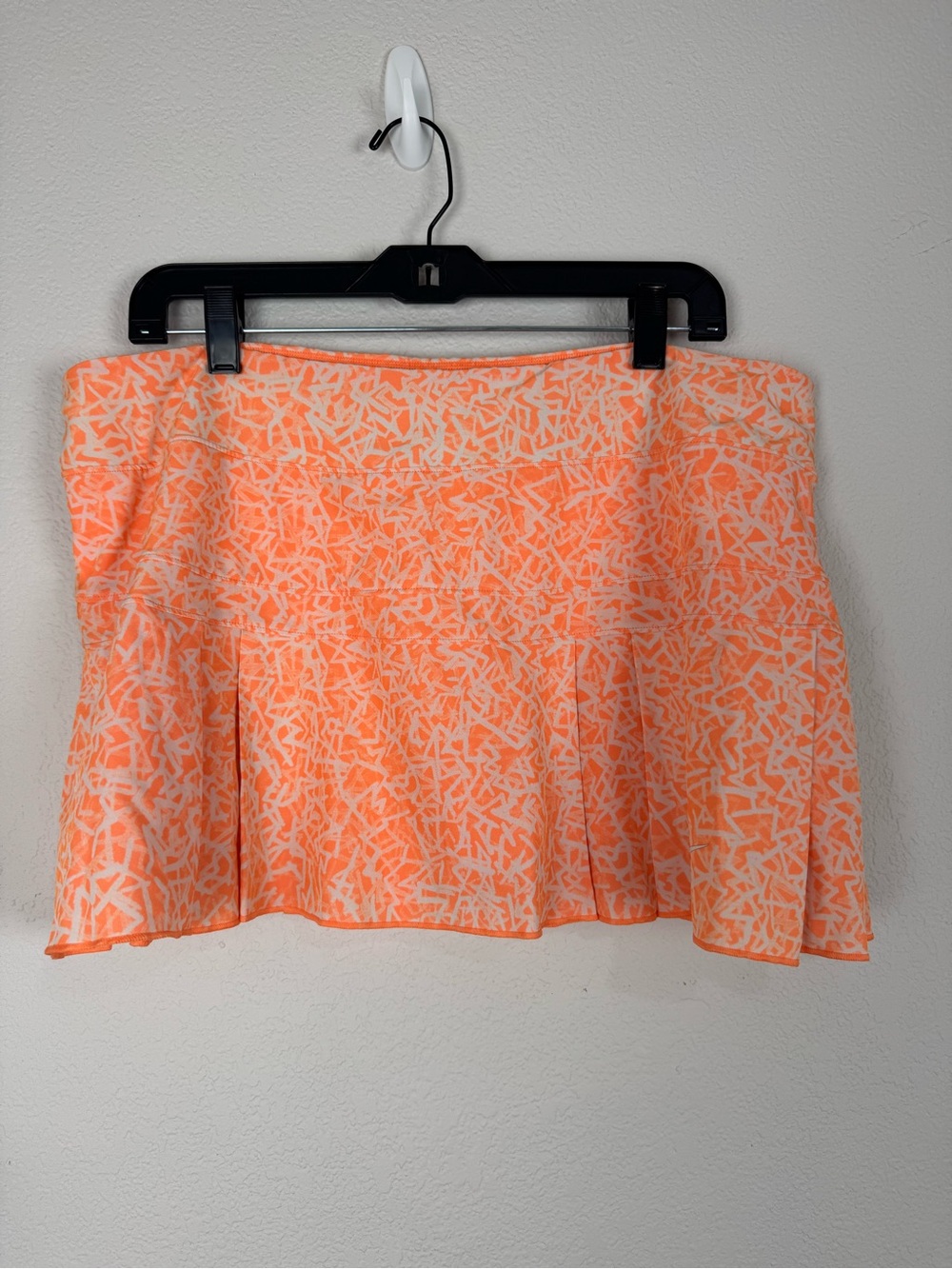 Nike Dri Fit Orange Printed Athletic Mini Skort Skirt Sporty Tennis Pickleball